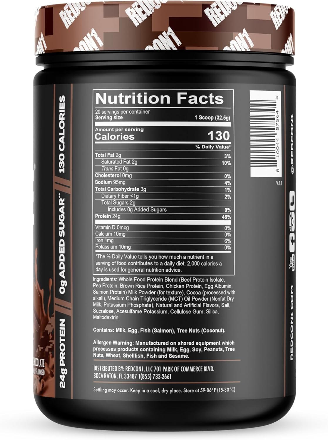 REDCON1 Protein Powder - Chocolate (20 Servings)