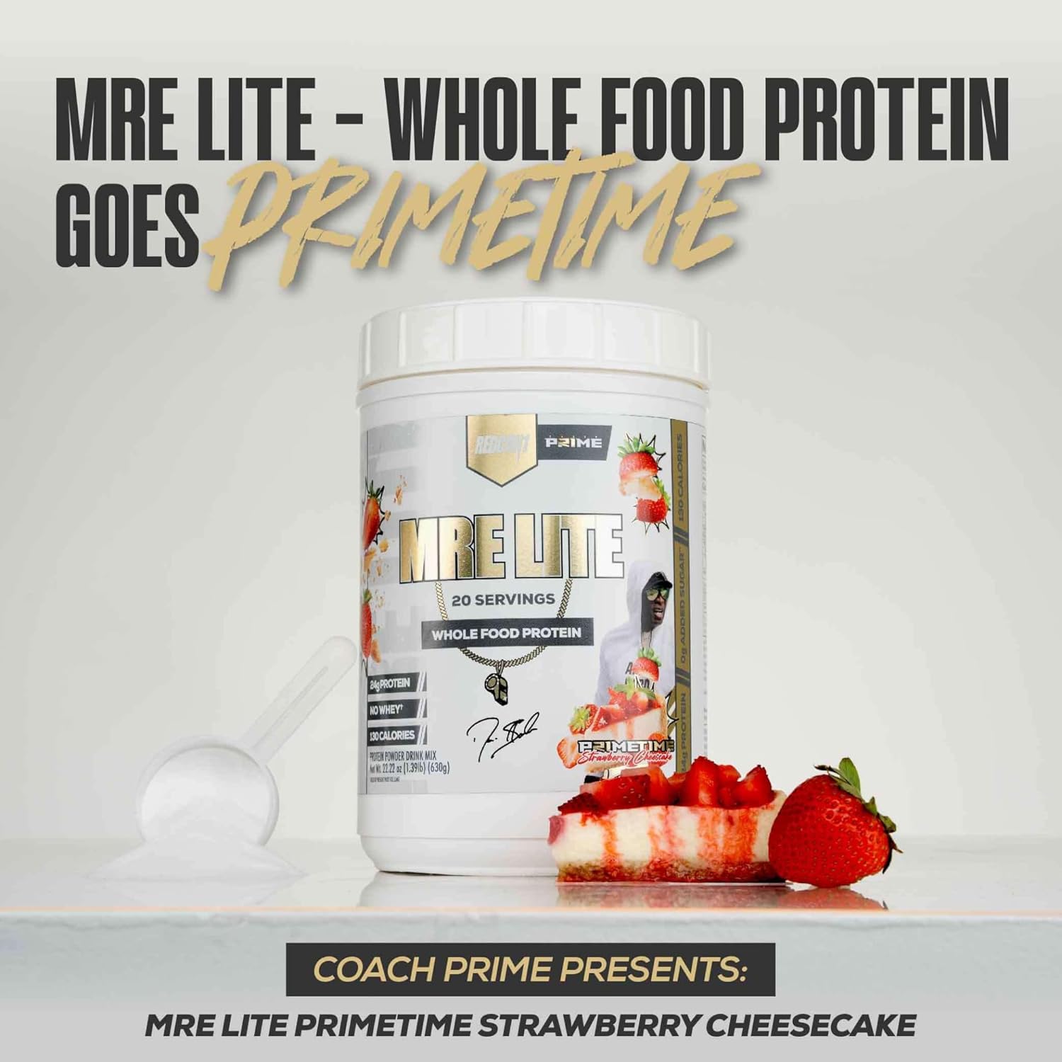 REDCON1 Protein Powder - Prime Time Strawberry Cheesecake (20 Servings)