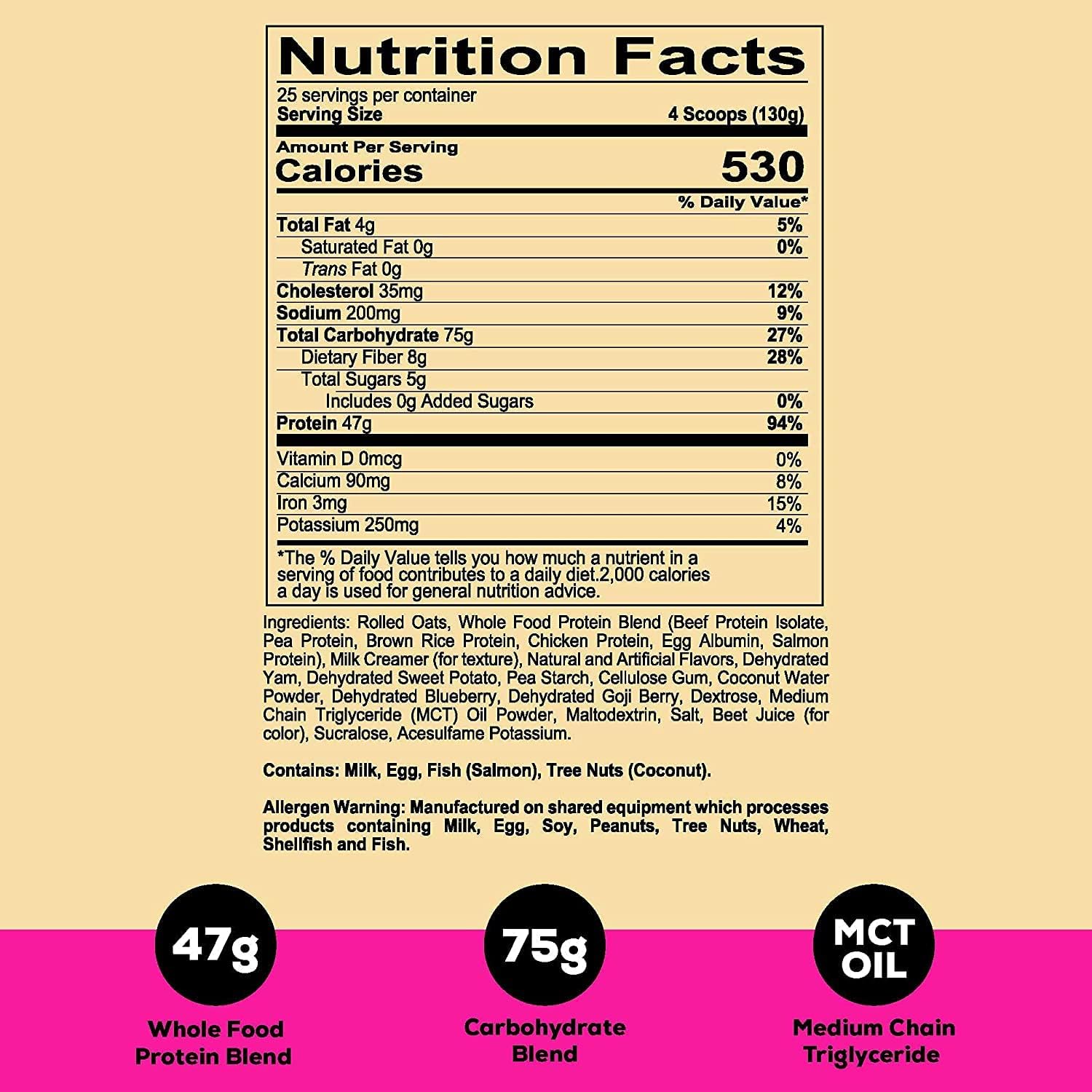 REDCON1 Protein Powder - 47g protein - Strawberry Shortcake  (25 Servings)