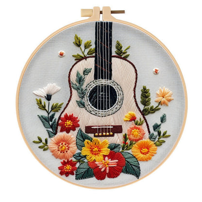 Guitar Flower Embroidery Diy Material