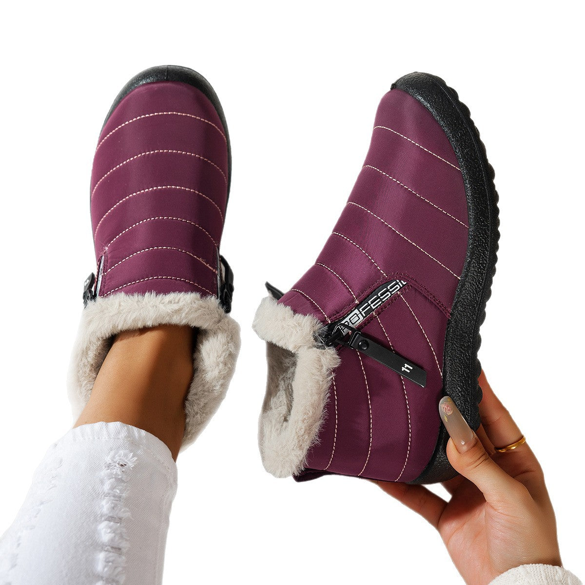 Women's Warm Ankle Boots with Faux Fur Lining