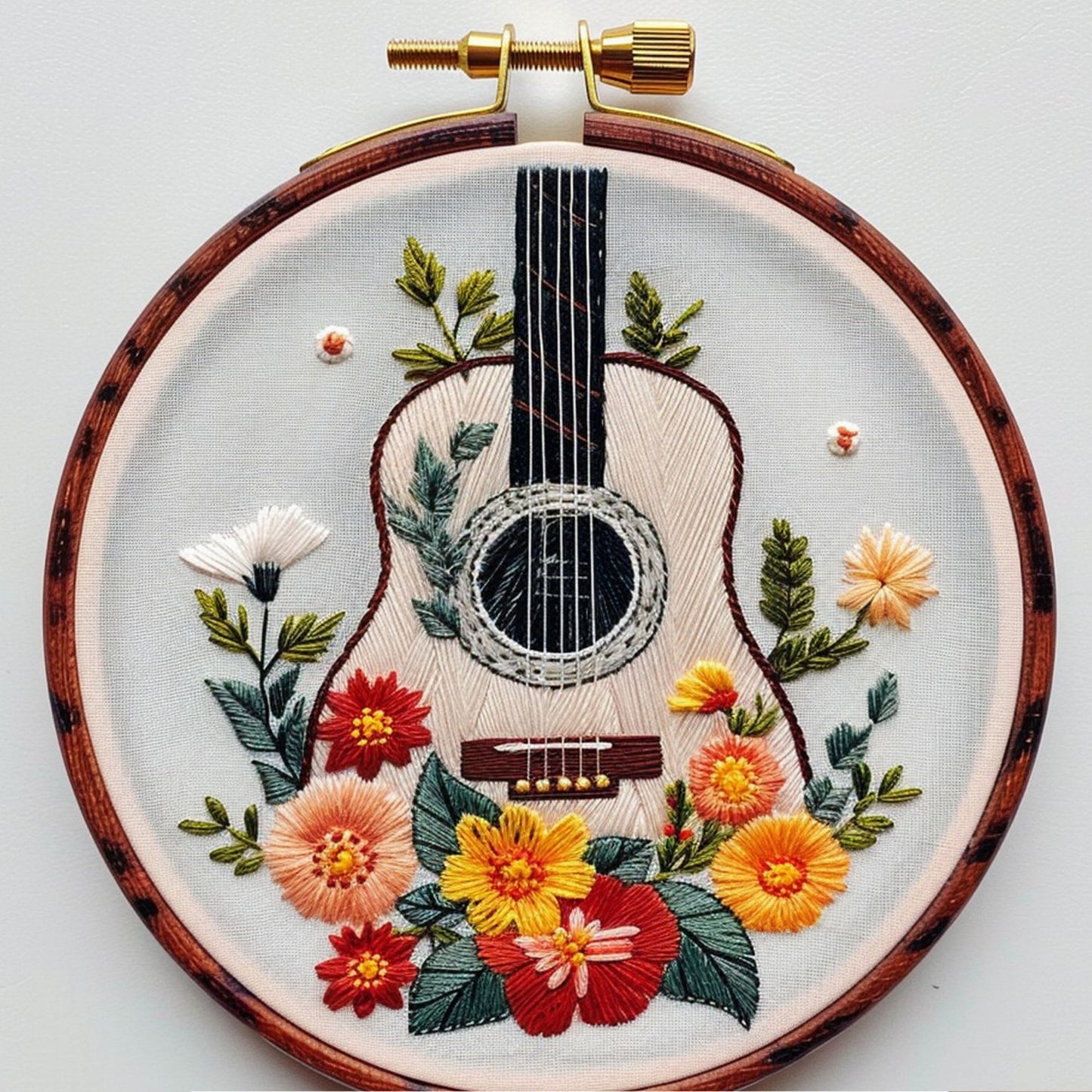 Guitar Flower Embroidery Diy Material