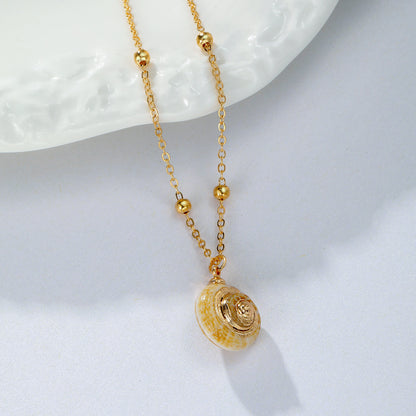 Conch Alloy Pendant Necklace For Women