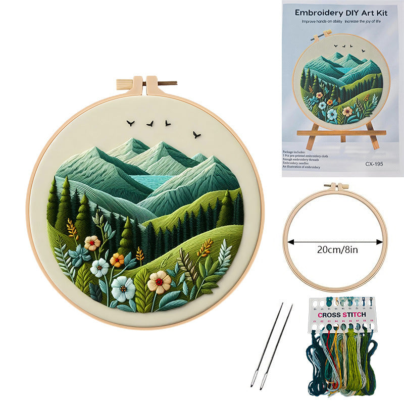 Embroidery Diy Material Package Mountain Coast Series
