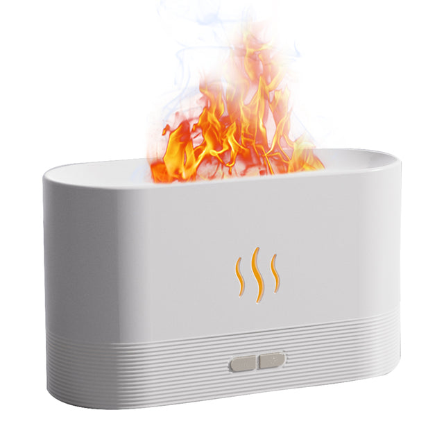 USB Rechargeable Aroma Diffuser Humidifier with LED Flame Effect