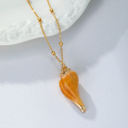 Conch Alloy Pendant Necklace For Women