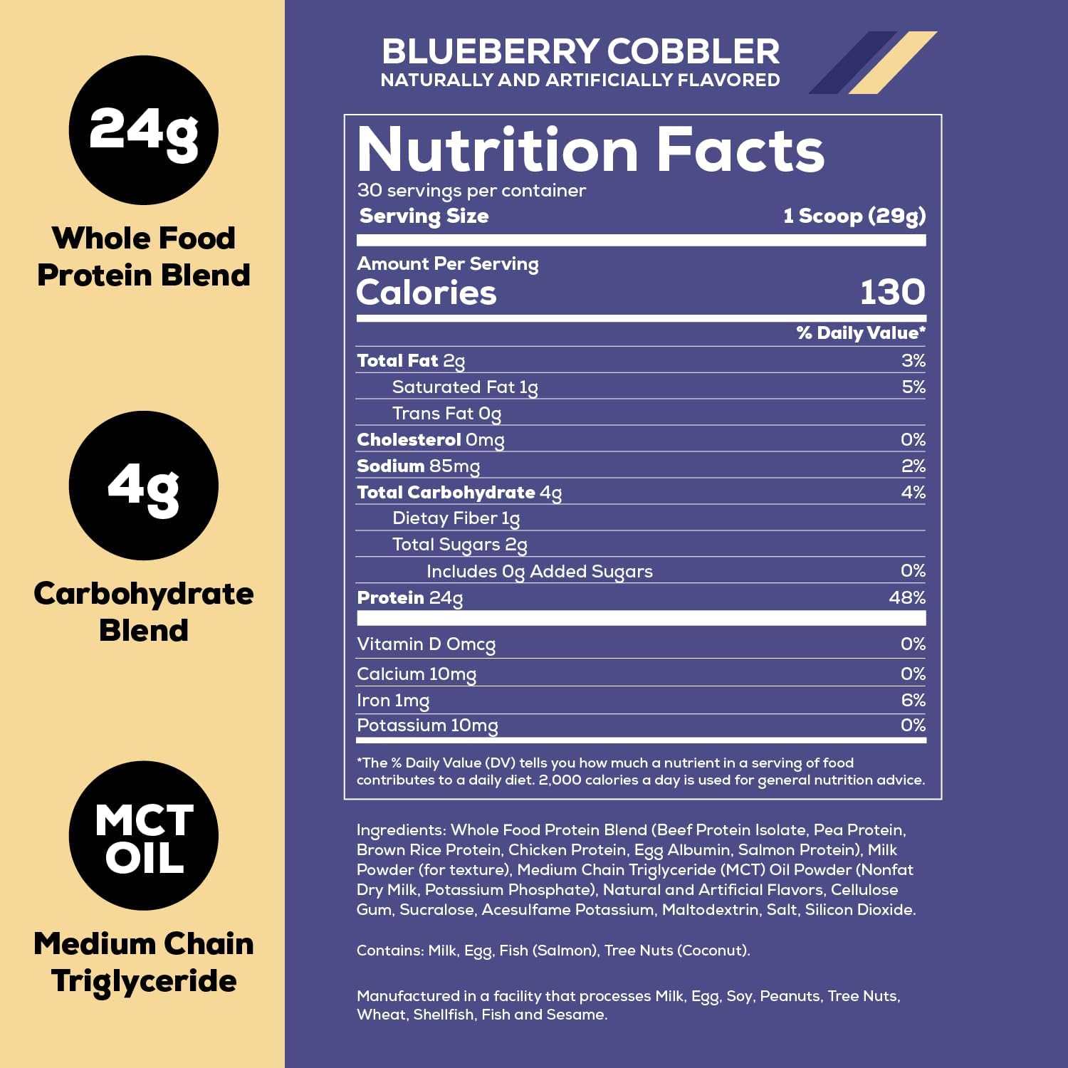 REDCON1 Protein Powder - Blueberry Cobbler - (30 Servings)