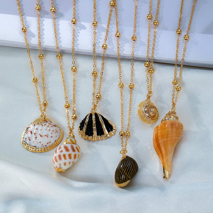 Conch Alloy Pendant Necklace For Women