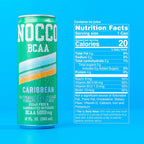 NOCCO BCAA Caribbean Drink 12 Fl Oz, Pack of 12 - BCAA 5000mg Caffeine & Sugar Free