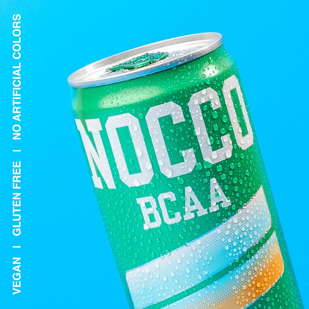 NOCCO BCAA Caribbean Drink 12 Fl Oz, Pack of 12 - BCAA 5000mg Caffeine & Sugar Free