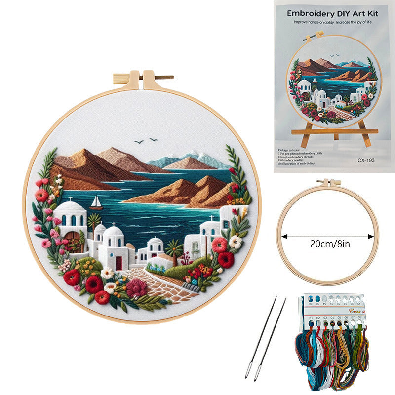 Embroidery Diy Material Package Mountain Coast Series