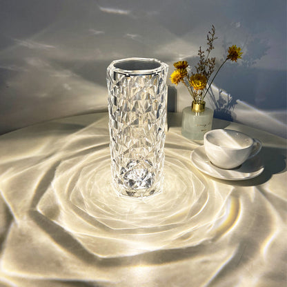 Crystal Diamond Table Lamp, Dimmable, Touch Control, USB Rechargeable LED Night Light 16 Color Changing Decoration Lamp