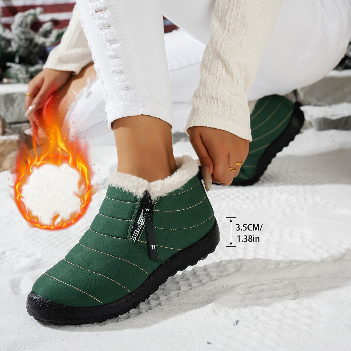 Women's Warm Ankle Boots with Faux Fur Lining