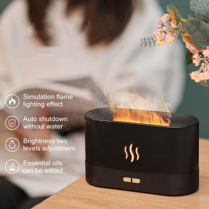 USB Rechargeable Aroma Diffuser Humidifier with LED Flame Effect
