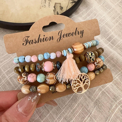 Bohemian Style Bead Geometric Bracelet