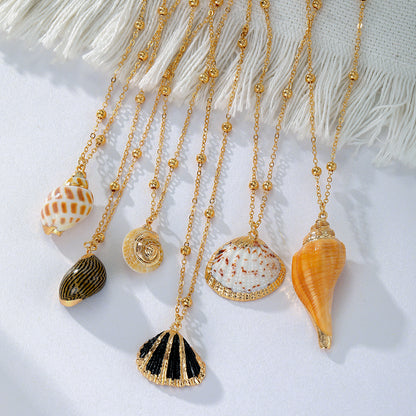 Conch Alloy Pendant Necklace For Women