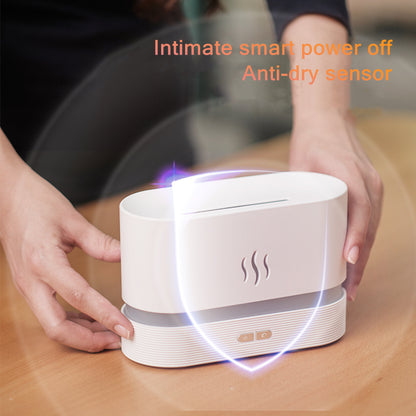 USB Rechargeable Aroma Diffuser Humidifier with LED Flame Effect
